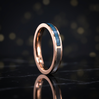 THX Schmuck Zertifizierter Zerkleinerter Türkis und Muschel Roségold Titan Ehering 4mm Damen Verlobungsring