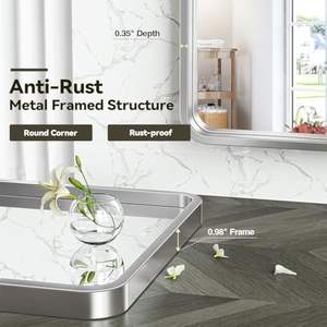 Miroir mural décoratif moderne de qualité supérieure avec cadre durable de différentes formes pour la décoration d'hôtel de bureau à domicile - Product Image 2