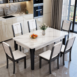 Mesa de Comedor Moderna Estilo Granja con Cubierta de <span class=keywords><strong>Piedra</strong></span> Sinterizada y Juego de 6 Sillas - Product Image 6