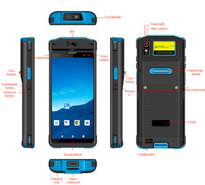Pemindai kode bar Android, pemindai kurir pemindai kode batang PDA Android dapat dipakai Terminal genggam kolektor <span class=keywords><strong>Data</strong></span> gudang NFC UHF RFID - Product Image 4