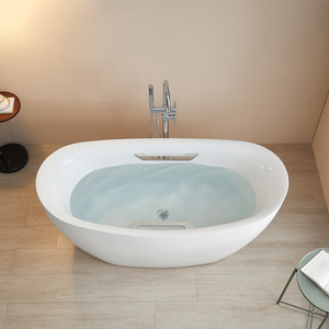 Bathroom Bathtub Hot Bathtub Hottub Free Standing Bathroom Solid Surface Household Hotel Bathtub for Adult - Product Image 3