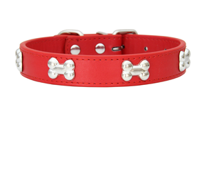 جرو الحيوانات الأليفة قلادة العظام سحر المعلقات رصع اكسسوارات بو Leathersolid اللون طوق بكلاب - Product Image 6