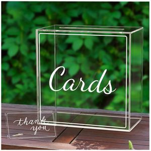 <strong>Wedding</strong> <strong>Card</strong> <strong>Box</strong> Acrylic Clear <strong>Post</strong> Money Gift <strong>Box</strong> <strong>for</strong> Anniversary Wishing Well Birthdays Party Reception Graduation Decorations - Product Image 4