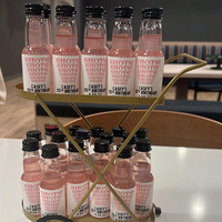 Botol kosong wiski kecil 1.7 Floz botol minuman keras Mini alkohol plastik PET kosong 50ml dengan tutup tahan rusak