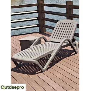 Meilleures ventes de meubles de jardin en résine plastique moderne, écologiques, résistants aux UV, imperméables et légers, chaise longue de piscine extérieure - Product Image 2