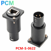 Connecteur RJ45 Femelle vers XLR 3 Broches Mâle Type D à Montage sur Panneau CAT5e STP pour Table de Mixage Audio, Contrôle d'Éclairage de Scène, Rack de Diffusion, Pro AV