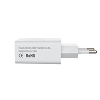 Pengisi Daya Dinding Ponsel 10W QC3.0 Terlaris dengan Dua Port USB, Perlindungan OTP, Bersertifikasi CE RoHS FCC