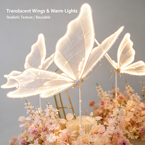 Lampada <span class=keywords><strong>da</strong></span> Terra a LED a Forma di Farfalla, Grande Kit Luminoso per Decorazione di Matrimoni, Corridoi, Percorsi e Banchetti - Product Image 2