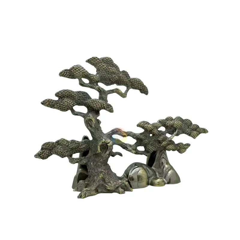 Made In China modelli creativi simulazione treeTrophy Design metallo grande ottone premio personalizzato trofeo ornamenti In metallo