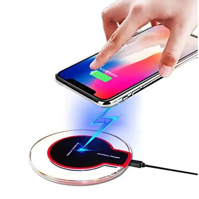Cheapest 5W Fast Wireless Charger Qi Charging Pad K9 Crystal 5W Wireless Charging Feature Phone Wireless Transmitter ultra slim