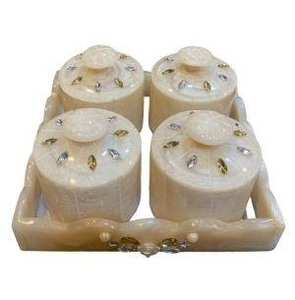 Elegant Quality Resin Tray and Storage Jar <b>Set</b> for Snacks Candy Dry Fruits and Home Serving Needs Available at Export Price - Product Image 3