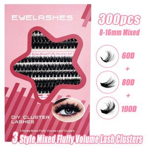 Large Capacity False <b>Eyelashes</b> Natural Curly Voluminous 3D Stereo <b>Eyelashes</b> <b>Fluffy</b> Eye Lashes For Daily Party Eye Makeup - Product Image 1