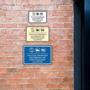 2024 Fabricant Haute Qualité En Aluminium Acrylique <span class=keywords><strong>Avis</strong></span> De Sécurité Signalisation Moderne Pas De Photos Vidéos Autorisées Caméra Zone Restreinte - Product Image 2