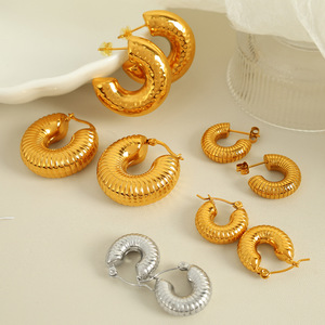 Geometric <b>Huggie</b> Earrings Zinc Alloy Gold <b>Silver</b> Plated Party Fashion Unisex Jewelry - Product Image 1