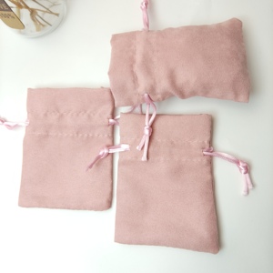 Sac de luxe en suède avec cordon de serrage pour bijoux, emballage cadeau de haute qualité, personnalisable avec logo imprimé en couleur - Product Image 6
