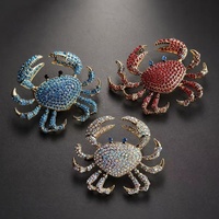Pendentif de luxe en strass en forme de crabe, accessoires de perles en cristal doré pour animaux, chaîne de téléphone DIY, bijoux de sac, vente en gros