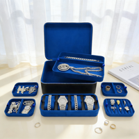 Boîte de rangement pour bijoux en cuir PU de grande capacité, personnalisable, avec chaîne cubaine, organiseur de voyage portable pour montre