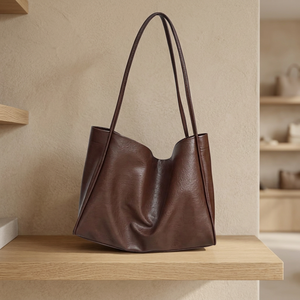 Pochette élégante en cuir véritable pour femme BS INTERNATIONAL avec bandoulière amovible, fermeture éclair et impression de logo personnalisée, grande taille - Product Image 2