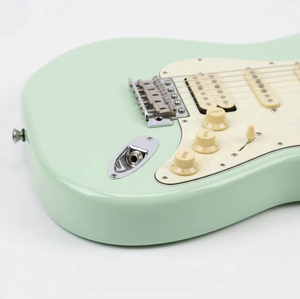 <span class=keywords><strong>Guitare</strong></span> électrique de style ST vert menthe, 6 cordes, micros HSS, corps brillant, touche en palissandre, <span class=keywords><strong>guitare</strong></span> électrique pour les acheteurs en gros - Product Image 2