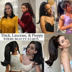 Extensión <span class=keywords><strong>de</strong></span> Cabello Sintético Futura Julianna para Mujer, Cola <span class=keywords><strong>de</strong></span> Caballo Corta, Sedosa, Lisa y Ondulada, Resistente al Calor, Venta al Por Mayor - Product Image 5