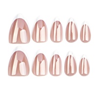 Vente en gros d'usine : Faux ongles à presser style français simple, motifs personnalisés acceptés