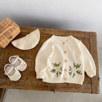 Suéter de Punto 100% Algodón Natural para Bebé, Marca Privada, Diseño Rama de Olivo, Conjunto de Ropa para Niños