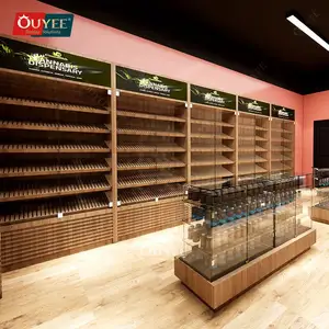 Manufacturer Wood Smoking Cabinet Walk In Cigar Humidor Glass Showcase Display Case Wooden Show Case Smoke Shop