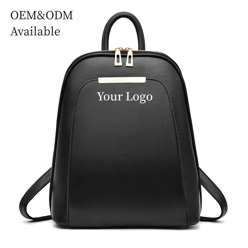 New Leisure Sports School Backpack Woman Luxury OEM Logo Women's Backpacks Waterproof Pu Leather Backpacks Girls Rucksack