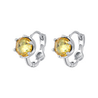 Boucles d'oreilles créoles en argent sterling 925, multicolores, avec zircon cubique rond, bijoux fins, cadeau pour femmes et filles
