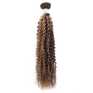 Extensiones de Cabello Humano Virgen Ondulado Profundo P4/27 con Reflejos, Doble Trama, 3 Paquetes, Cola de Caballo - Product Image 4