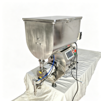Machine semi-automatique pour beurre de cacahuète dur, pouding aux fruits (eau pure en verre), pompe à lobes rotative (mayonnaise, gel cosmétique)
