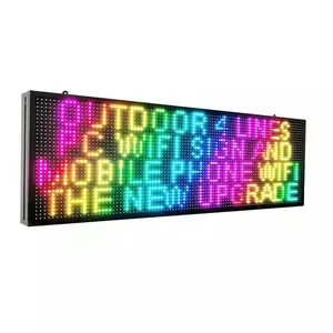 Özel iç açık P10 tam renkli LED koşu işareti RGB ekran kaydırma metin wifi programlanabilir led mesaj panosu