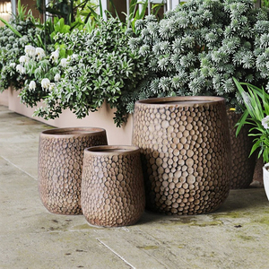 Pots de fleurs <span class=keywords><strong>en</strong></span> argile fibreuse multicolores les plus vendus, jardinières d'extérieur avec trous de drainage, pots écologiques et durables - Product Image 3