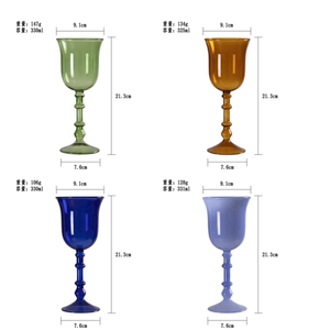 <span class=keywords><strong>Verres</strong></span> <span class=keywords><strong>à</strong></span> <span class=keywords><strong>vin</strong></span> sur <span class=keywords><strong>pied</strong></span> en verre coloré français, personnalisés et créatifs, avec design bohème, pour la remise des diplômes et l'usage domestique (vente en gros) - Product Image 6