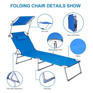 Chaise longue pliante inclinable pour la plage, la terrasse, la piscine, le jardin - Product Image 4