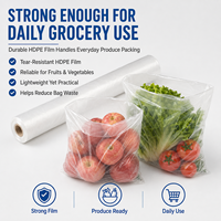 Bolsas de Plástico para Vegetales de Grado Alimenticio, Transparentes, Fáciles de Abrir, Impresas a Medida por el Fabricante, Bolsas de HDPE Perforadas en Rollo para Supermercados