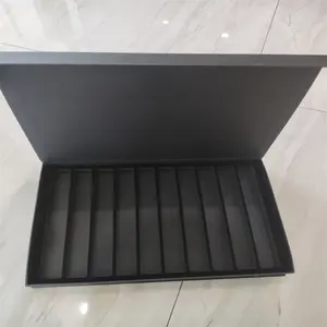 Wholesale black paper boxes for tube glass bottles with black eva lining