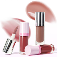 Vente en gros de gloss à lèvres miroir à étiquette privée, hydratant, brillant, longue tenue, rose nude, maquillage en vrac
