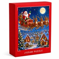 Puzzle Natal Kustom Pabrik 500 1000 Potong Karton Biru Puzzle Jigsaw Personal untuk Hadiah