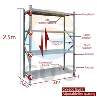 Étagères de rangement industrielles réglables en acier inoxydable, étagères métalliques pour la maison et les supermarchés, étagères anti-rouille pour outils, emballage en carton