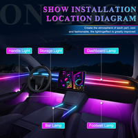 Kit d'éclairage LED d'ambiance personnalisable en usine, symphonie dynamique, éclairage intérieur LED pour voiture, éclairage ambiant pour voiture