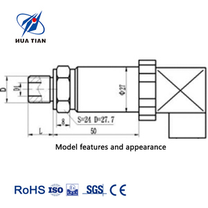 Huatian CYB4211 Çin I2C Endüstriyel Mutlak Sıvı Basınç Transmitteri 4-20mA Piezoresistif IP65/IP68 <1ms Tepki Süresi - Product Image 2