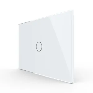 Livolo nos/ES 1 pandilla 1 manera intermedio de pared eléctricos pantalla táctil de interruptor de luz de Panel de vidrio templado de lujo blanco VL-C901-3WG