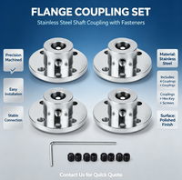 Lot de 4 connecteurs à bride forgés plaqués 8 mm, modèle de guidage rigide, accessoires de couplage pour arbres et axes, pour moteurs de modèles RC DIY