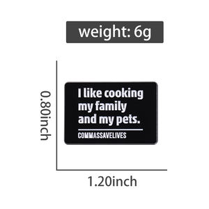 Pin de Esmalte con Frase Personalizada 'Me Gusta Cocinar', para Familiares y <span class=keywords><strong>Mascotas</strong></span>, Broche, Insignia para Mochila, Joyería, Regalos para Amigos - Product Image 6