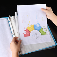 AFFISURE-Protectores de hojas A4, protectores de página transparentes de 3 agujeros para tamaño de letras, fundas de plástico, Protector de papel de carga superior