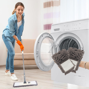 Serpillère plate en chenille de qualité supérieure, à manche télescopique en acier épaissi, idéale pour le nettoyage des sols intérieurs domestiques – Meilleure vente - Product Image 3