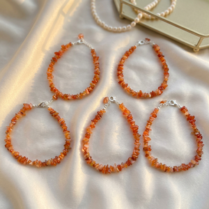 Konain Jewelry Indian Red Carnelian <b>Chips</b> Beads Bracelet Natural Adjustable Healing <b>Crystal</b> Gemstone Trendy Unisex Gift Sample - Product Image 1