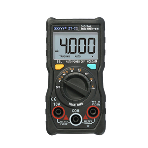 Multimètre numérique compact ZOYI-ZT-C2 avec fonction de mesure de température et étui de protection noir - Product Image 4