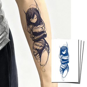 Autocollants de tatouage écologiques résistants à la transpiration, autocollants DTF pour art corporel réaliste, 105x180mm, à base de plantes - Product Image 1